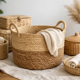 Duurzame opbergmand van natuurlijke materialen
