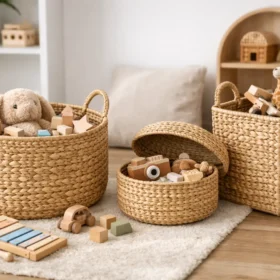 Zeegras mand speelgoed opbergen in stijl