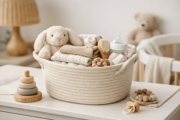 Katoenen mand babyspullen kiezen zonder twijfel